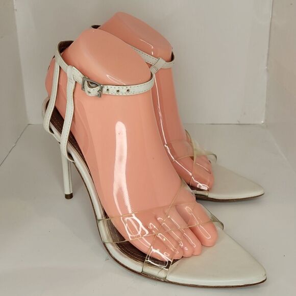 BCBGMAXAZRIA DARYL IVORY HIGH HEEL SANDALS. - Picture 11 of 12